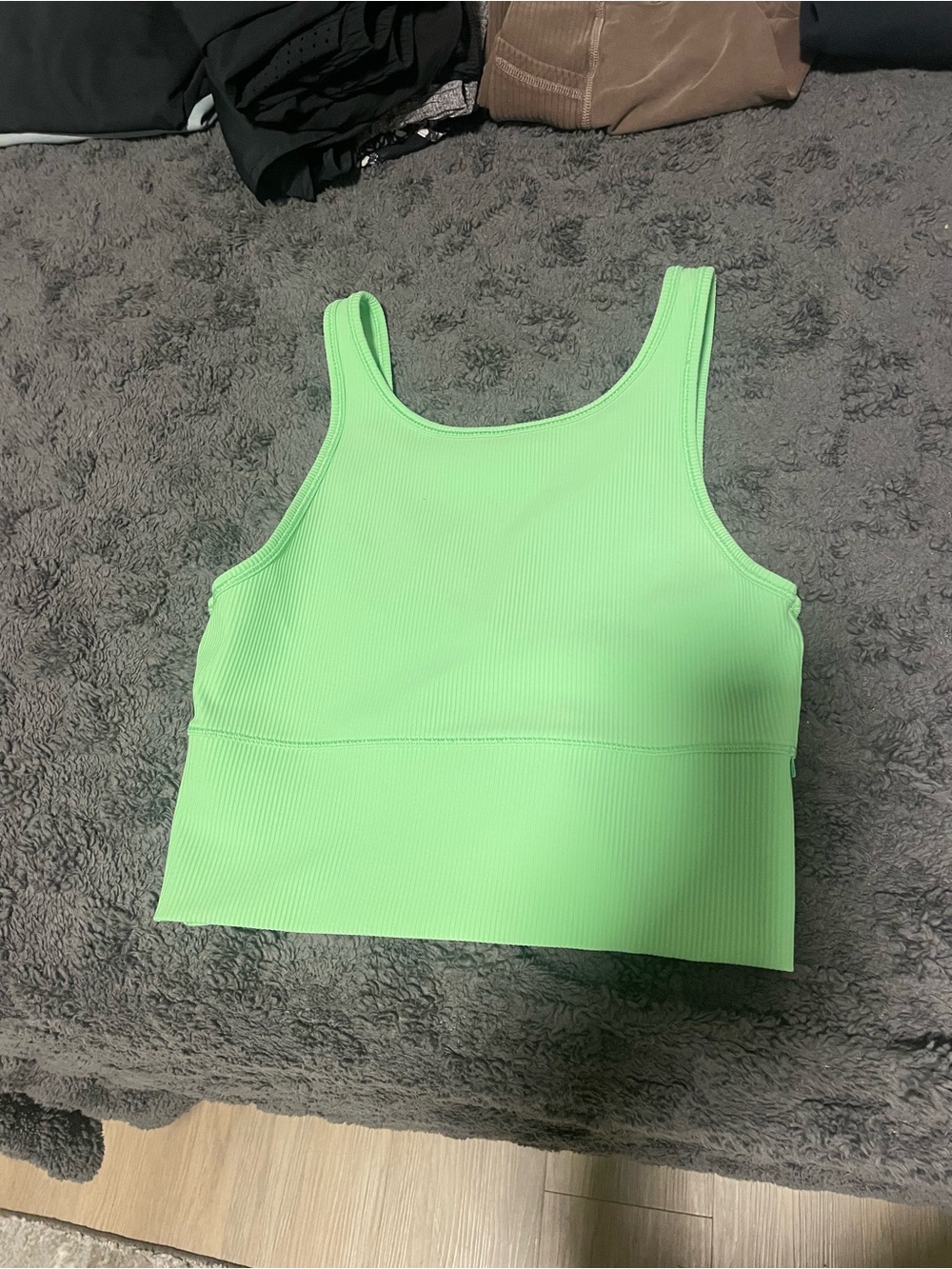Lululemon Women's Ribbed Scoop Neck Crop Tank - Neon Green